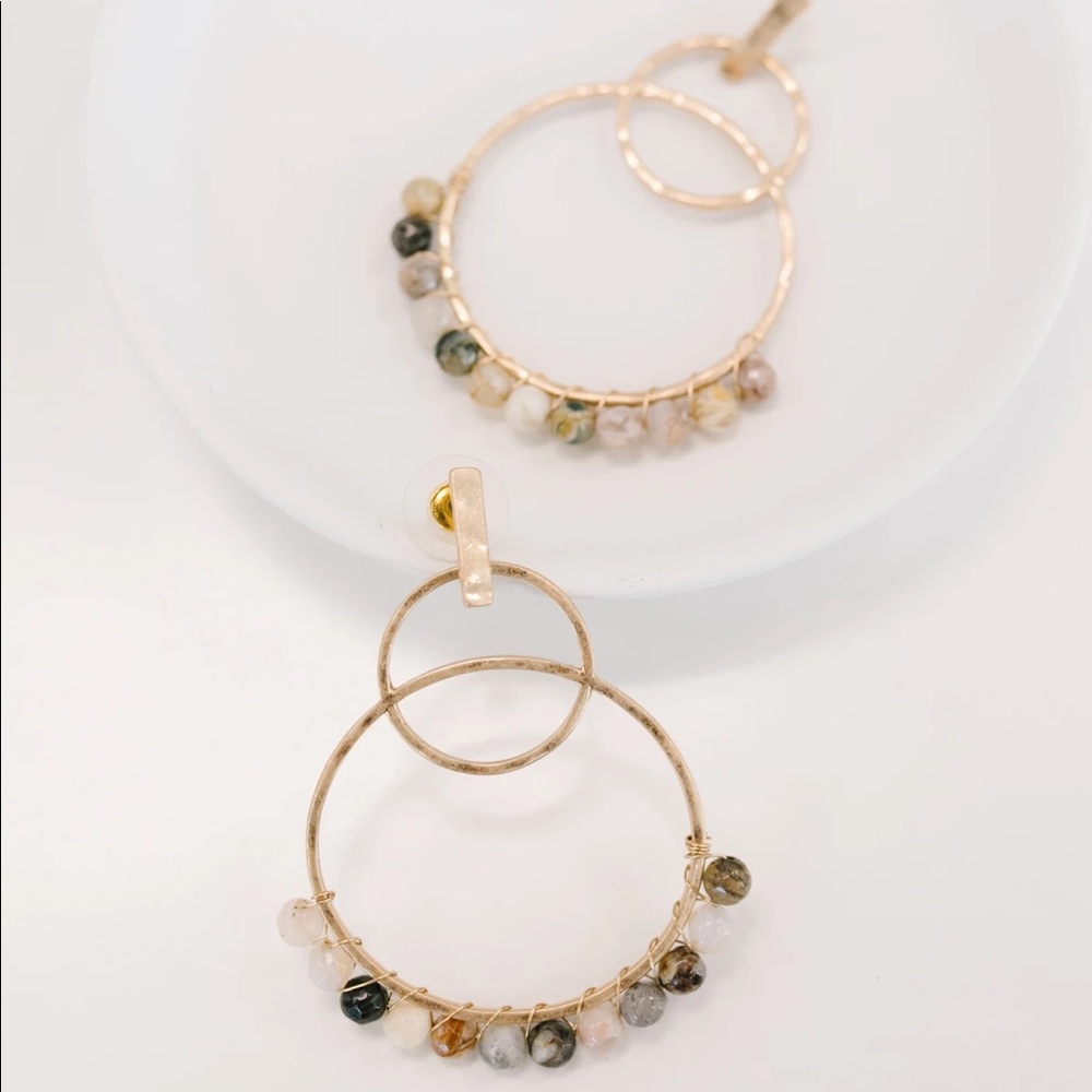 Golden Loops Beaded Earrings